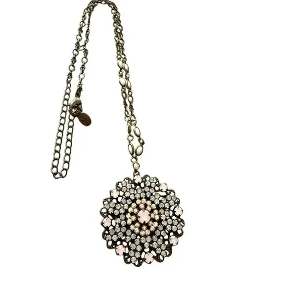 Sorrelli Crystal Brass Tone Pendant Necklace - Picture 2 of 11